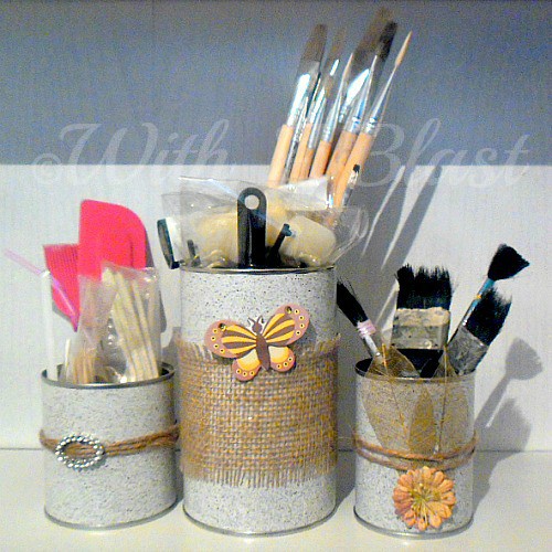 Storage Containers ~ Recycle old cans and cardboard boxes and make these lovely Containers !  #Recycling #Storage #Organizing
