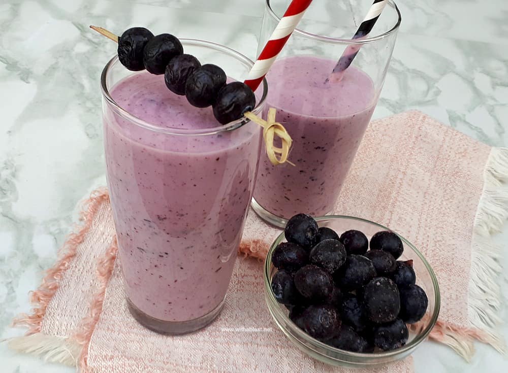 The easiest and most simple recipe to make a delicious, filling easy Blueberry Smoothie using only three ingredients ! Perfect drink for brunch or lunch.