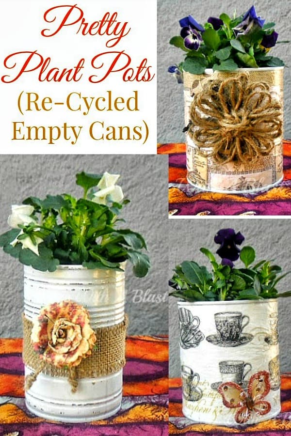 Re-Cycled Cans into Pretty Plant Pots