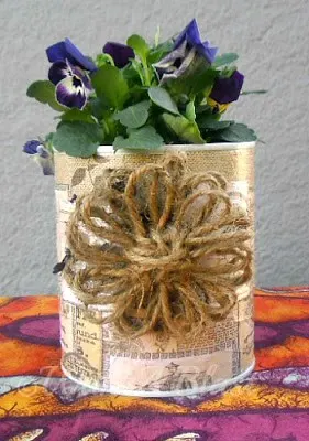 Pretty Plant Pots (Re-Cycled Cans)