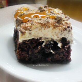 Double Chocolate Toffee Poke Cake