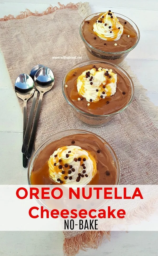 An easy, no-bake Oreo Nutella Cheesecake for a last minute dessert