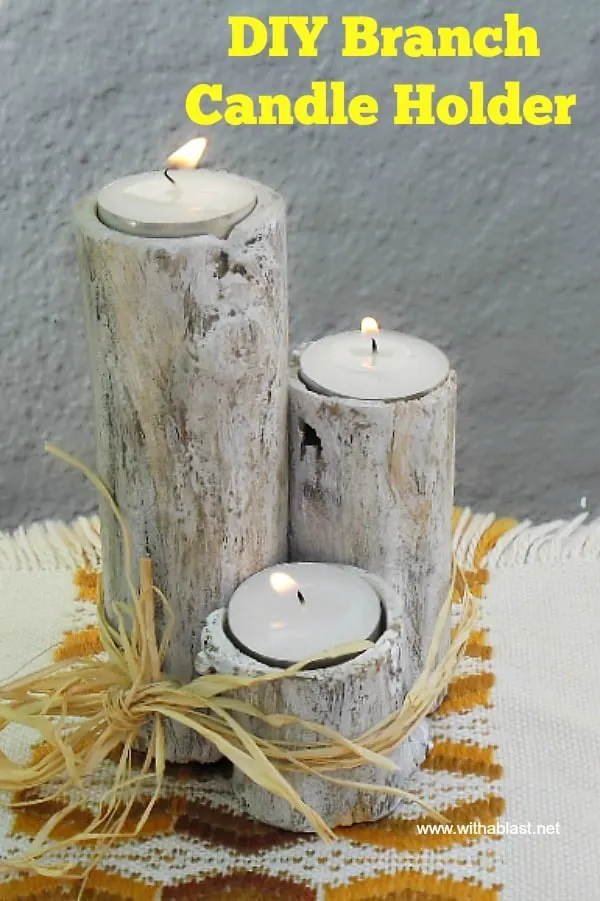 Branch Candle Holder is so lovely, especially as part of your Fall decor, and so easy and fun to make your own. Use separately, tied together or as a centerpiece #DIY #Rustic #CandleHolder #TeaLightHolder #FallDecor