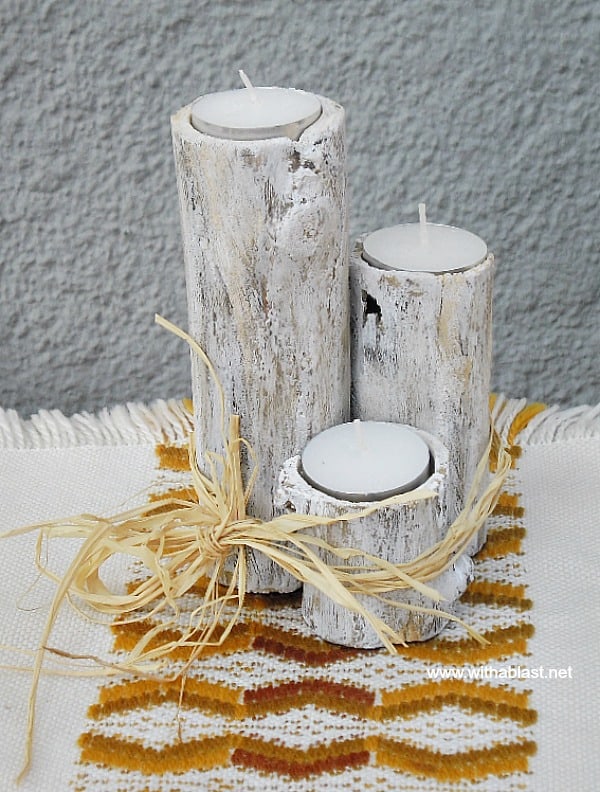 Branch Candle Holder is so lovely, especially as part of your Fall decor, and so easy and fun to make your own. Use separately, tied together or as a centerpiece