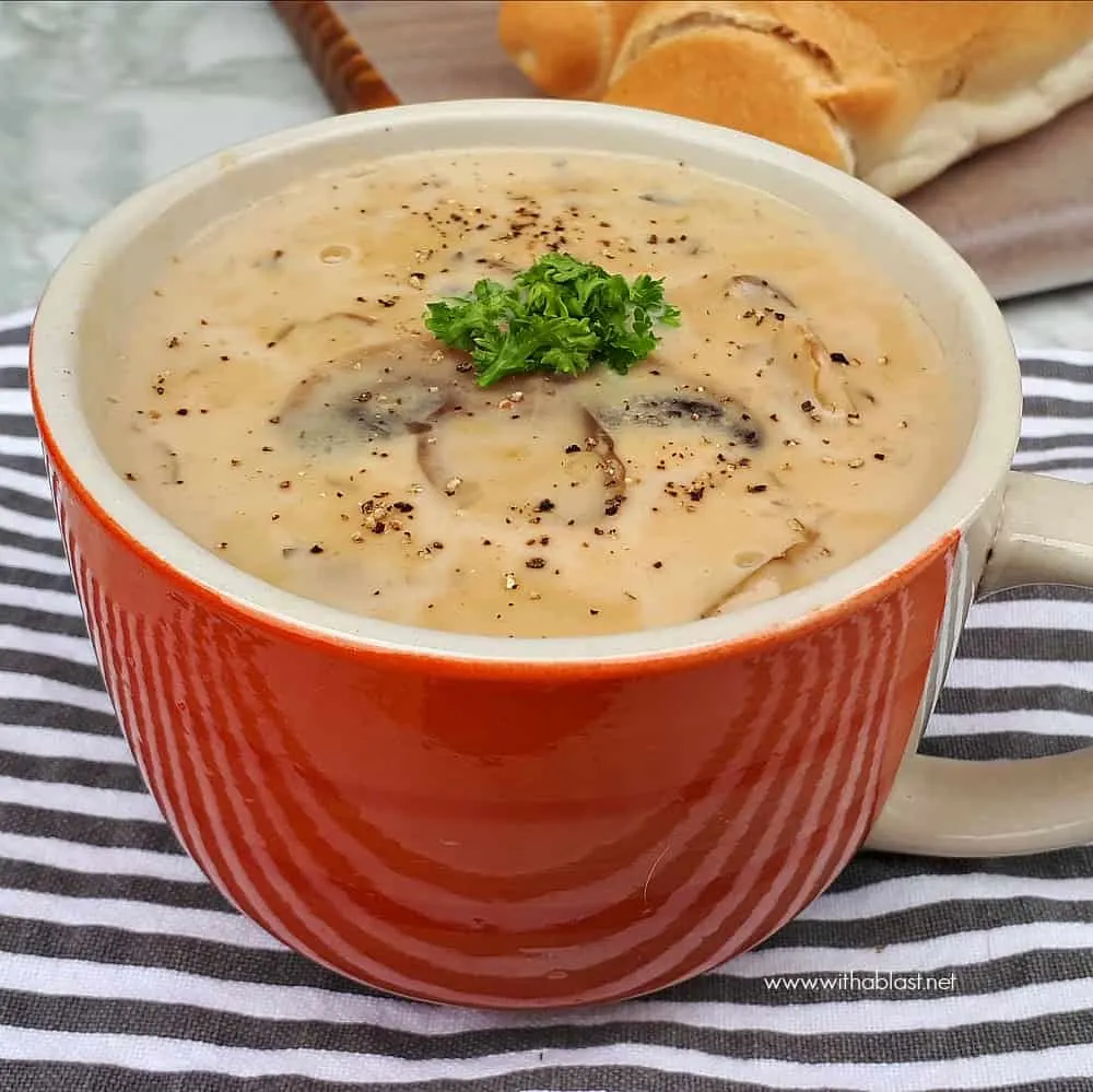 Creamy Mushroom Soup is a quick, homemade, comforting soup recipe which uses all standard pantry ingredients - filling and delicious !
