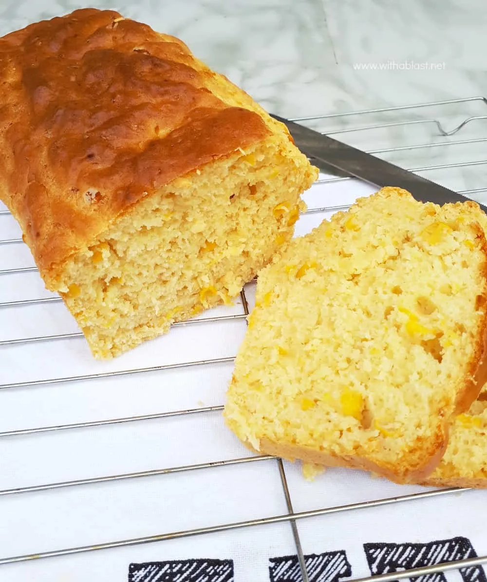 This recipe for a Quick Corn Bread (with actual corn) is so simple - mix, bake and serve ! The bread makes the perfect side to a main meal, or enjoy as a snack