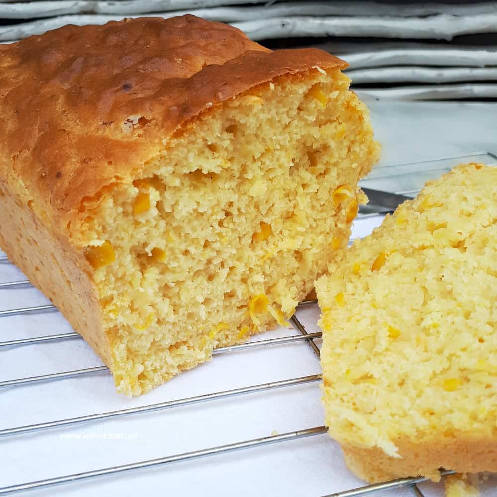 This recipe for a Quick Corn Bread (with actual corn) is so simple - mix, bake and serve ! The bread makes the perfect side to a main meal, or enjoy as a snack