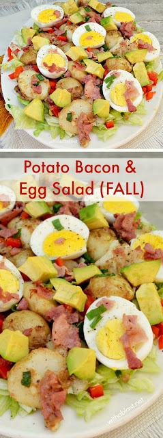 Potato Salad loaded with Bacon and Egg, serve slightly warm and perfect as a light dinner 