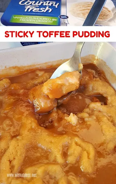 Comfort food ! After this pudding is baked it gets mixed up and then served (saucy, gooey delicious!)