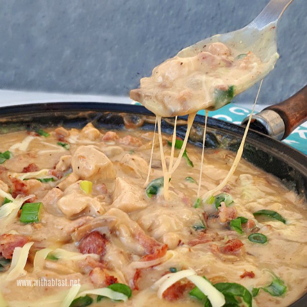 Gooey cheese, bacon, chicken - amazing dinner under 25 minutes !