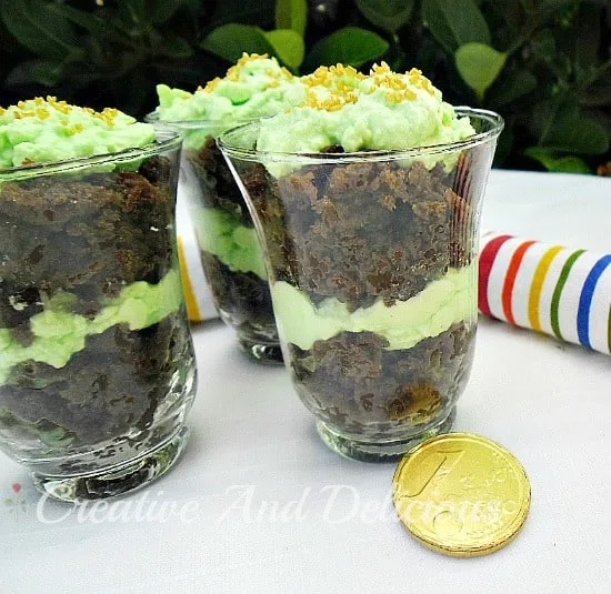 Mint Torte and Cream Dessert for St Patrick's Day www.withablast.net Mint Torte and Cream Dessert