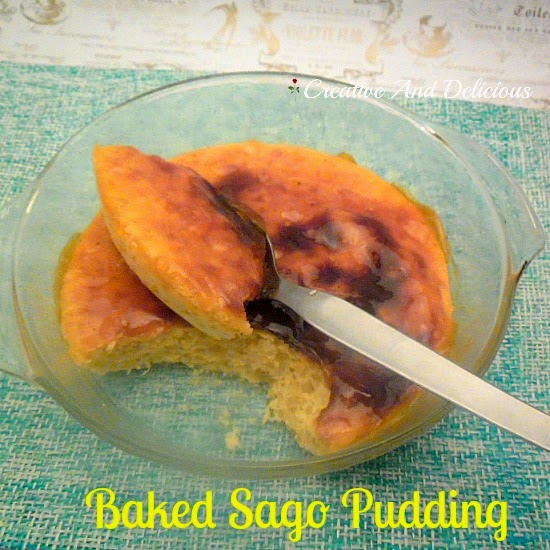 Baked Sago Pudding ~ Delicious, comforting dessert ! #BakedDessert #SagoPudding #Dessert