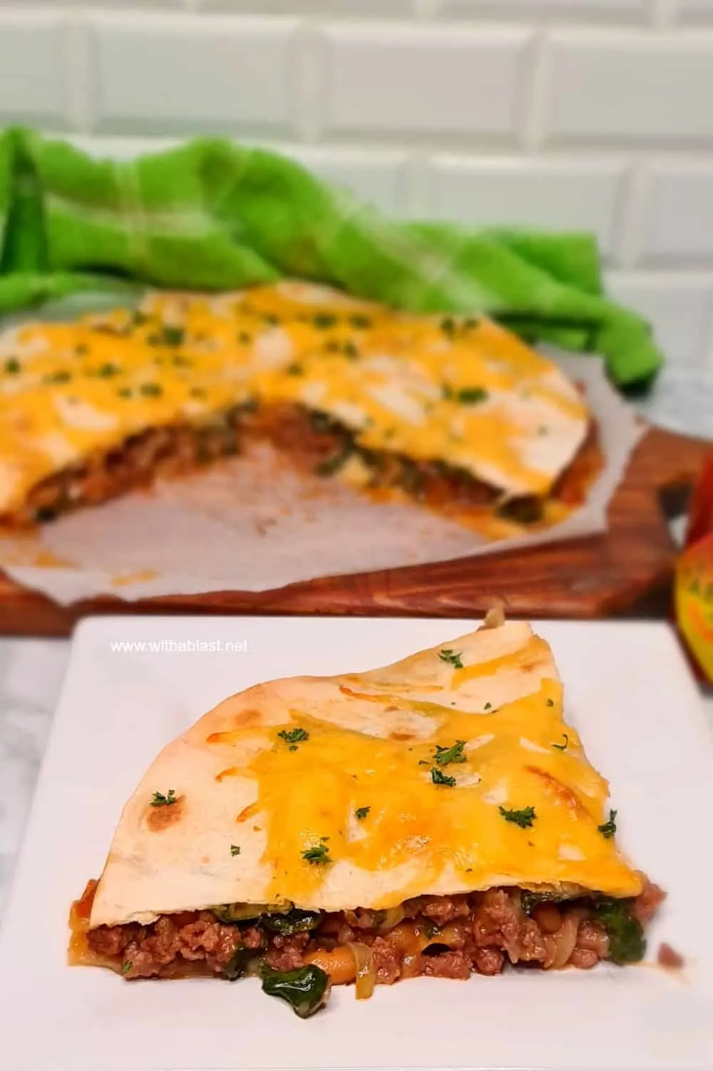 Beef Mozzarella Spinach Quesadillas