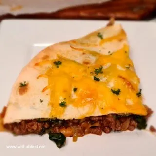 Beef Mozzarella Spinach Quesadillas