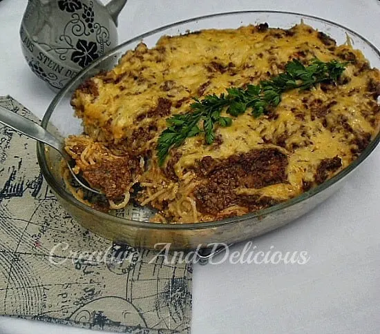 Creamy Spaghetti Casserole is a simple yet delicious, pasta casserole, which is very filling. With ground beef, pasta sauce, ricotta cheese and more. Creamy Spaghetti Casserole is a simple yet delicious, pasta casserole, which is very filling. With ground beef, pasta sauce, ricotta cheese and more.