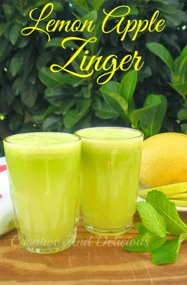 Lemon Apple Zinger is a refreshing and zesty, non-alcoholic Apple drink and takes only minutes to make - loved by kids and adults #SummerDrink #KidFriendly #AppleDrink