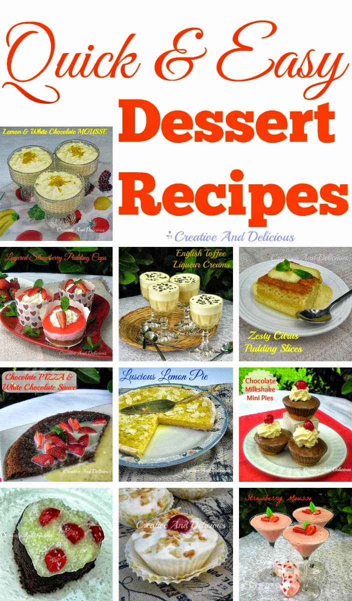 Quick and Easy Dessert Recipes ~ Ideal for weeknight dessert - minimal prep and all are easy to make ! #QuickAndEasyDesserts #Desserts #QuickDessertRecipes #EasyDessertRecipes