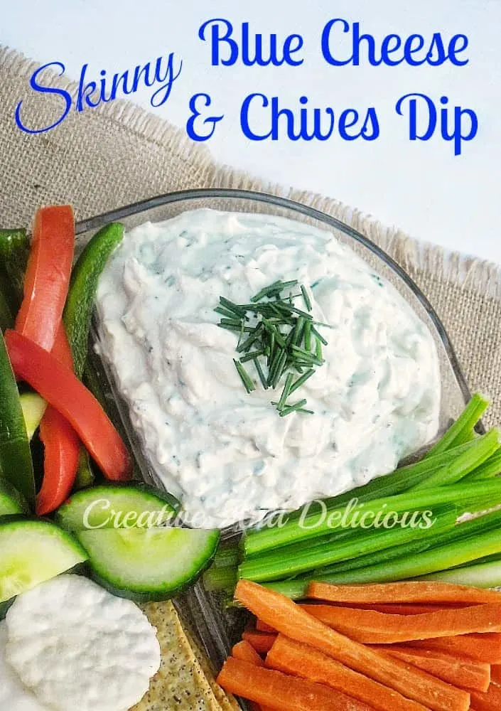 Skinny Blue Cheese and Chives Dip
