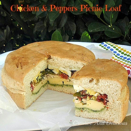 Chicken and Peppers Picnic Loaf