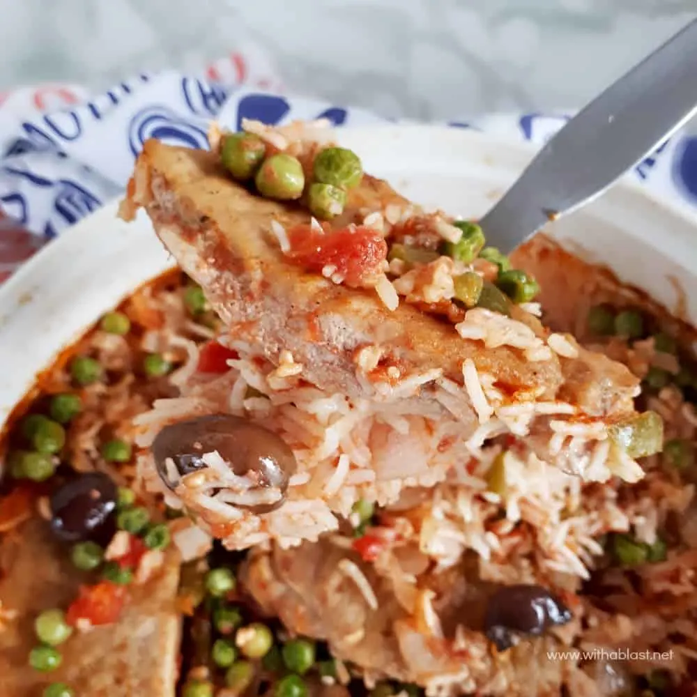 One-Pot Pork Chop and Rice Casserole is an all in one Dinner with tender, juicy Pork Chops, vegetables and tomato rice [easy oven baked recipe]