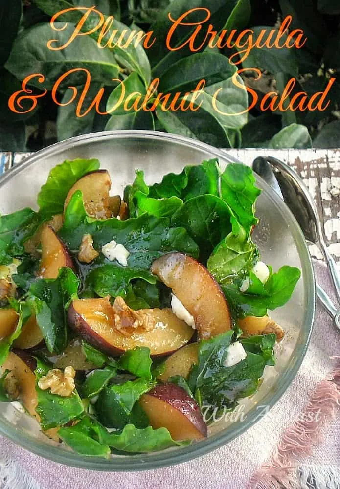 Plum Arugula and Walnut Salad