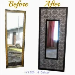 Upcycled Tall Mirror - before and after