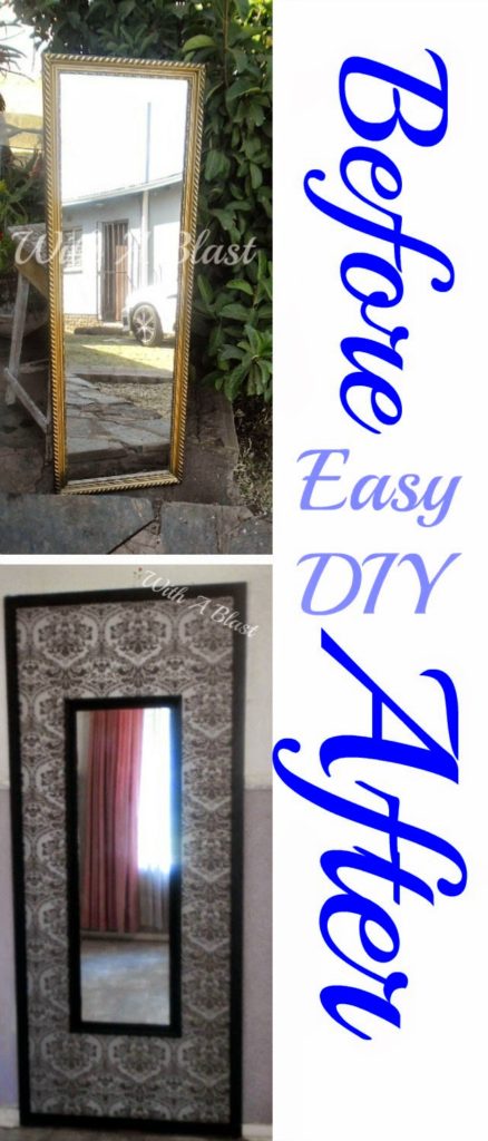 Upcycled Tall Mirror ~ Easy DIY on how to upcycle an old 90's mirror to a more modern piece #Upcycling #DIY #Crats #MirrorReDo
