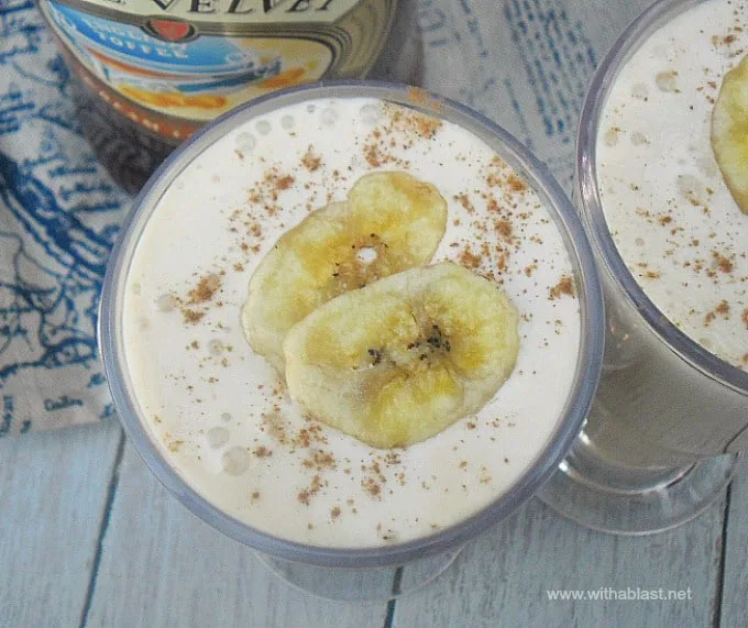 English Toffee and Banana Milkshake is a boozy drink for the adults. Creamy, smooth and easy drinking and perfect on a warm Spring or Summer's day.