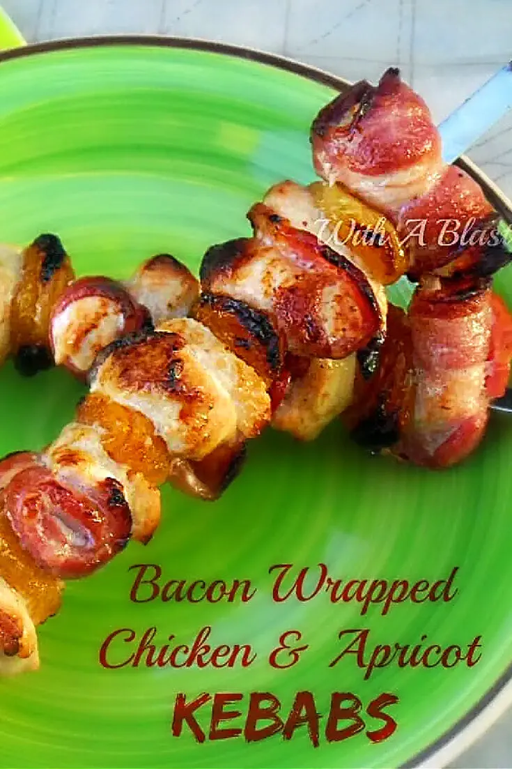 Bacon Wrapped Chicken and Apricot Kebabs