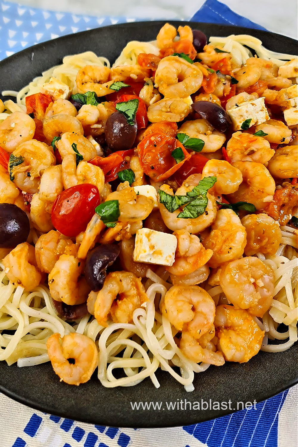 Mediterranean Shrimp Pasta | With A Blast