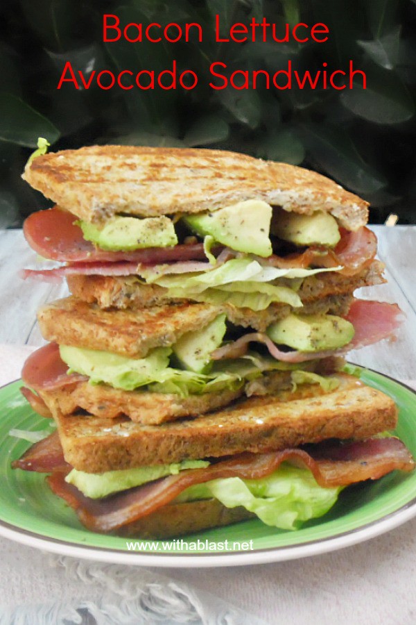 Bacon Lettuce Avocado Sandwich also known as The B.L.A. is a simple, but delicious sandwich, loaded with Bacon, Lettuce and Avocado and perfect for lunch or brunch ! #Healthy #Sandwich #BaconSandwich