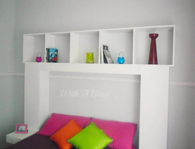 DIY Headboard with Built-In Lights which casts a lovely glow, is an easy project to make yourself and is suitable for a teenager's bedroom or an adult bedroom. #DIY #Headboard #HeadboardWithLights