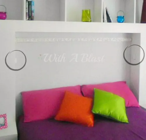 DIY Headboard with Built-In Lights which casts a lovely glow, is an easy project to make yourself and is suitable for a teenager's bedroom or an adult bedroom. #DIY #Headboard #HeadboardWithLights