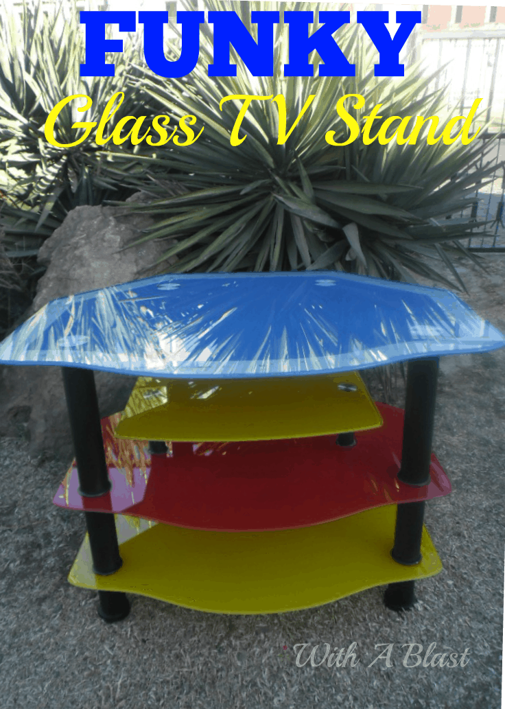 Funky Glass TV Stand With A Blast