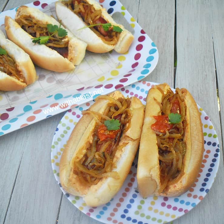 Sweet Chili Cheese Dogs are so quick and easy to make as a light dinner, lunch or serve these Hotdogs on game day