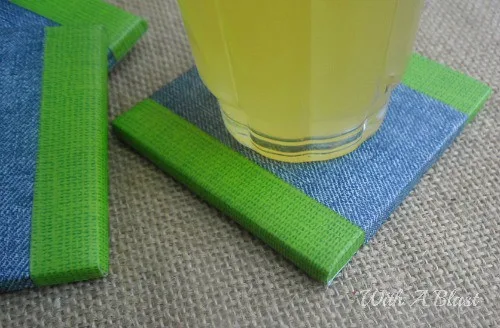 10 Minute Tile Coasters ~ Quick, easy, waterproof and strong Coasters with Duct Taped tiles ! #DuctTape #Coasters #Crafts