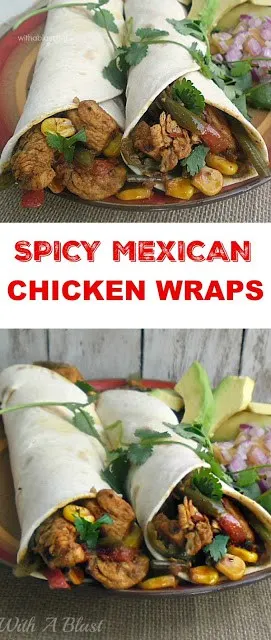Spicy Mexican Chicken Wraps is perfect to serve during the cooler days as lunch or dinner (quick and easy too!) when you crave spiciness but not in a mood to make a casserole