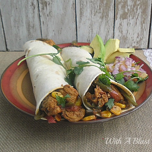 Spicy Mexican Chicken Wraps is perfect to serve during the cooler days as lunch or dinner (quick and easy too!) when you crave spiciness but not in a mood to make a casserole