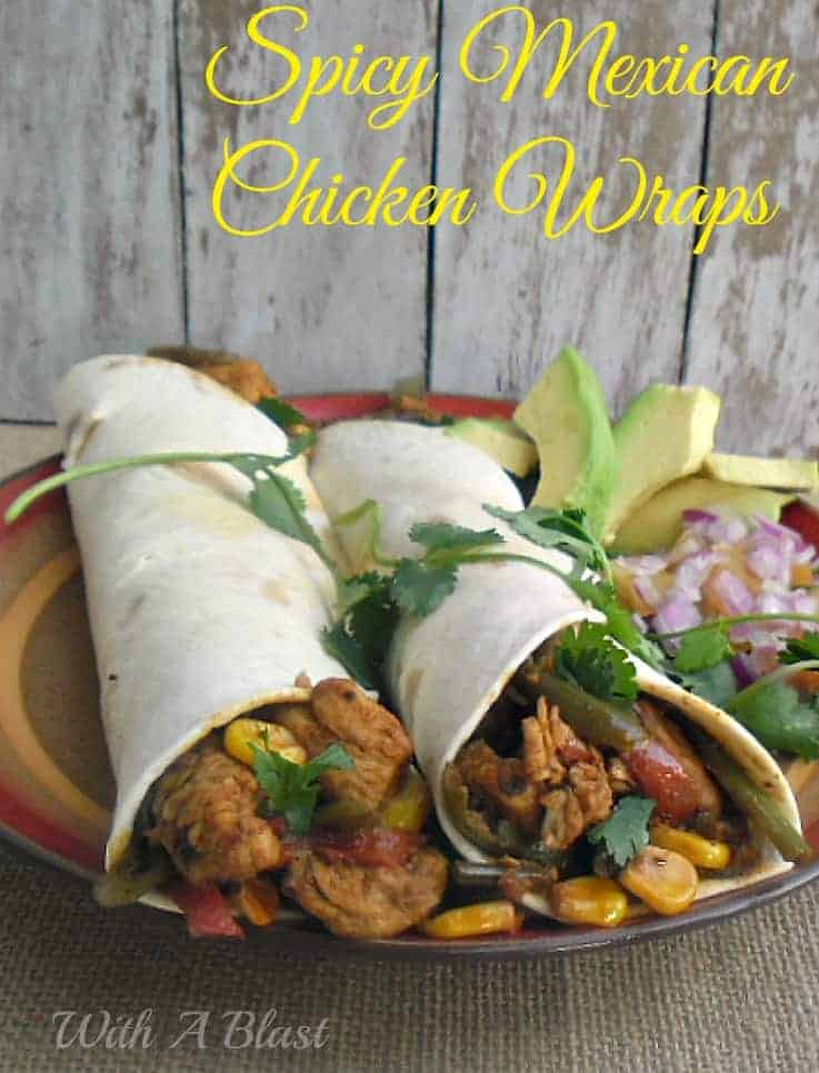 Spicy Mexican Chicken Wraps is perfect to serve during the cooler days as lunch or dinner (quick and easy too!) when you crave spiciness but not in a mood to make a casserole