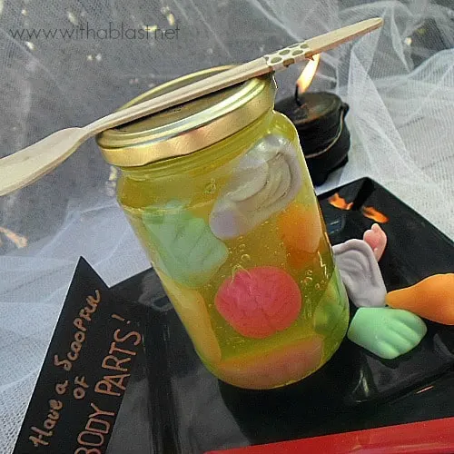 Pickled Body Parts is a Halloween Treat ! This ever so popular treat is made with only 2 ingredients ! Make them in smaller clear containers as Party Favors your guests would love 