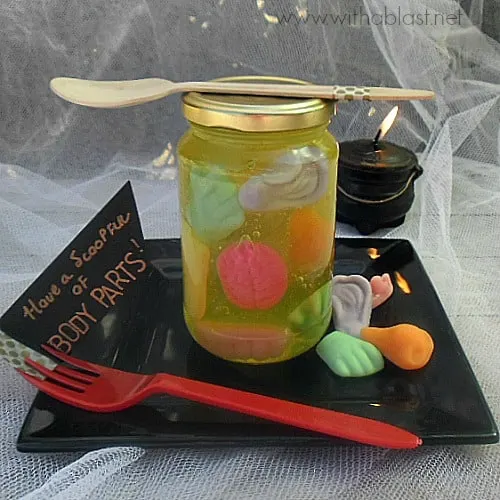 Pickled Body Parts is a Halloween Treat ! This ever so popular treat is made with only 2 ingredients ! Make them in smaller clear containers as Party Favors your guests would love 