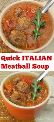 The perfect soup with delicious Italian meatballs recipe for a busy, cold chilly night