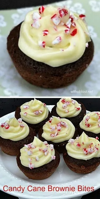 Candy Cane Brownie Bites