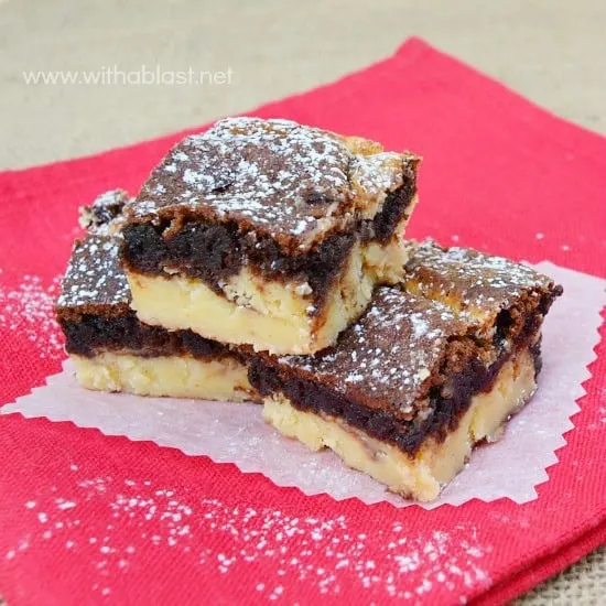 Cinnamon Cheesecake Brownies have a Gooey Brownie layer with a creamy Cinnamon Cheesecake layer. What a perfect dessert combination !