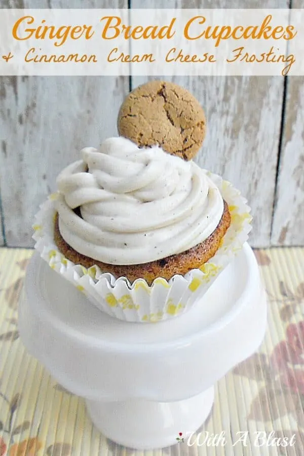 Delicious Holiday flavors in these Ginger Bread Cupcakes (2 methods of baking) and the Cinnamon Cream Cheese Frosting is so decadent