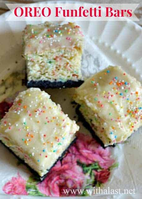 Oreo Funfetti Cake Bars