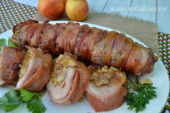 Sage Apple Stuffed Pork Tenderloin in Bacon | With A Blast
