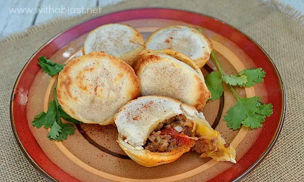 Serve these tasty, easy Cocktail Beef Empanadas as an appetizer or as part of a savory party platter. An absolute must have on game day !