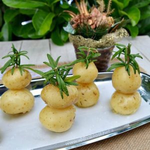 Garlic Potato Christmas Trees