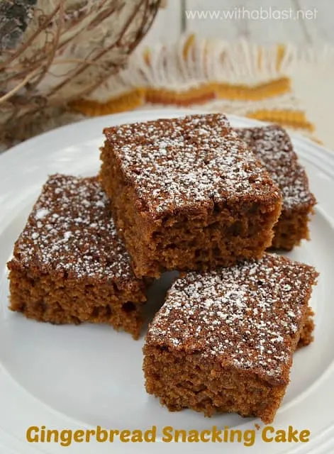 Rich, tasty Molasses, Gingerbread snacking cake which is moist, soft and even better the next day #Gingerbread #Cake